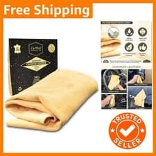 Image of Large Natural Chamois Leather - Perfect for Streak-Free Car Drying - Made in UK