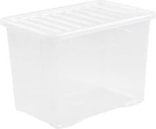 Image of 4 Pack, Wham 80 Litre Storage Boxes, 60 X 40 X 42 cm, Clear (4 Pack)