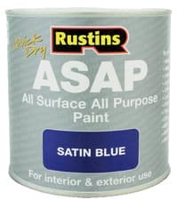 Image of Rustins ASAP All Purpose Surface Interior Exterior Satin Paint 250ml - Blue