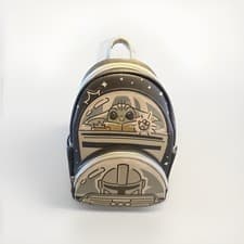 Image of Mandalorian Grogu Loungefly Mini Backpack Star Wars Baby Yoda Disney Parks New🔥