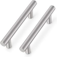 Image of 15 Pcs Heavy Duty Solid Stainless Steel T-BAR Handles 96mm/156mm -BRUSHED NICKEL