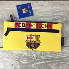 Image of New Official Barcelona Football FC Pencil Case Licensed Product Yellow