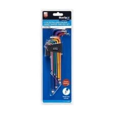 Image of BlueSpot 9Pcs Extra Long Colour Coded Tamper Torx Key Set T10-T50