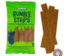 Image of Vegan Vegetarian Low Fat Rumble Strips Dog Treats Benevo 180g Vege Dog Chew