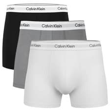 Image of Calvin Klein Men's LV00N B4286 MP1 Relaxed Fit Trunks 3 Pk  Black/White/Grey