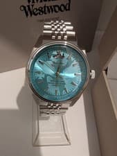 Image of Vivienne Westwood VV251TQSL Sydenham Watch. Silver With Blue Dial 39mm. New