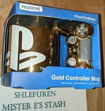 Image of Playstation Gold Dualshock Controller 20 Oz Mug (Paladone) PS PS2 PS3 PS4 PS5