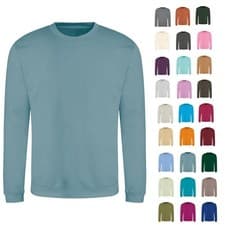 Image of AWDis Mens Crew Neck Sweatshirt Plain Sweat Top Casual Pullover Jumper S - 2XL