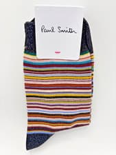 Image of Paul Smith 'Shiny Signature Stripe' Glitter Womens Socks