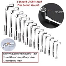 Image of L Shaped 6 Point Tool Hex Socket Wrench � Metric 8mm-22mm Angled Open Head