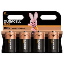 Image of Duracell Plus D LR20 MN1300 1.5V Alkaline Batteries x 4 *Genuine Long Expiry*