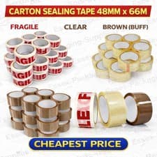 Image of Clear Brown Parcel Tape Strong Packing Carton Sealing Tape 48mm x 66m Fragile