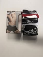Image of Emporio Armani Men's Boxer Shorts Size XL 3-Pack Cotton Stretch Trunks