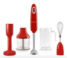 Image of Smeg Red Hand Blender and Accessories