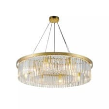 Image of Chandelier Black Ceiling Light Fitting Bedroom Gold Pendant E14 Crystal Lighting