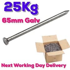 Image of 65mm Galvanised Round Wire Nails 25Kg
