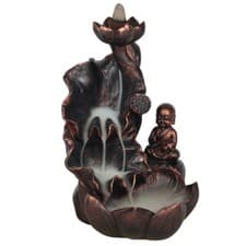 Image of Ceramic Backflow Incense Cone Burner - Smoke Waterfall Fountain Censer Holder