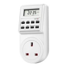 Image of ELECTRONIC 24 HOUR 7 DAY 13A MAINS PLUG IN DIGITAL TIMER TIME SWITCH SOCKET UK