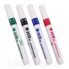 Image of Whiteboard Dry Wipe Marker Pens - Bullet or Chisel Tip - Black Blue Green Red