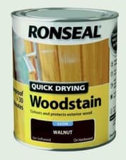 Image of Ronseal Quick Drying Wood stain Satin Rainproof 250ml 750ml All Colours