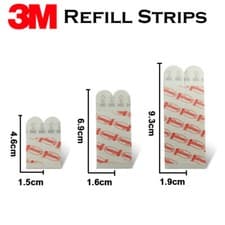 Image of 3M Command Poster Strips Double Sided Adhesive Refill Small Medium Large