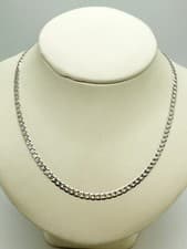 Image of 9ct White Solid Gold Curb Chain – 3.4mm - 22" - CHEAPEST ON EBAY
