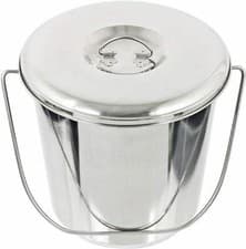 Image of 12 Litre Bucket Large Heavy Duty Stainless Steel Pail Double Welded 12L + LID