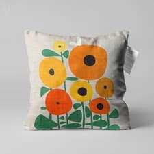 Image of Multicolour Abstract Flowers Cushion Cover | Double Sided | Multi Size Options