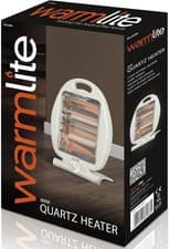 Image of Warmlite WHITE Folding Quartz Heater, 2 Heat Settings, Carry Handle, 400-800W