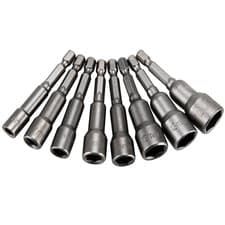 Image of 9PCS Nut Driver Set, Magnetic Hexagon Socket, 6-14Mm Hex Shank Magnetic Nut Sett