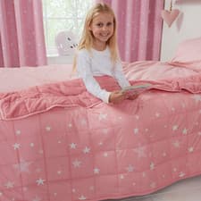 Image of Dreamscene Star Teddy Fleece Weighted Blanket Kids Sleep Therapy Anxiety Throw