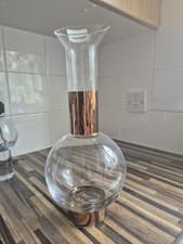 Image of Tom Dixon Tank Jug Mouth-Blown Clear Glass & Copper 35cm Carafe Boxed