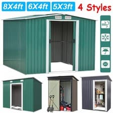 Image of Metal Garden Shed 6 X 4, 8 X 4, 8 X 6, 10 X 8 Garden Storage WITH FREE BASE UK