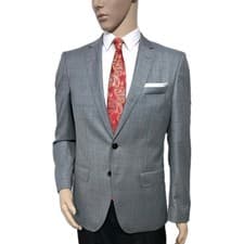 Image of NWOT Hugo Boss Huge6 Mens Super 110 Sharkskin 2 Piece Suit 38R W32 L32 RRP £595