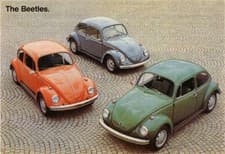 Image of VW Beetles c1970 New Jumbo Fridge Magnet 96mm x 66mm