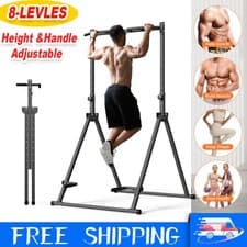 Image of Multifunction Foldable Power Tower Dip Station Pull Up Bar Home Gym Adjustable