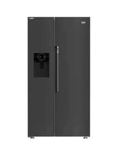 Image of BEKO Pro ASP342VPZ American-Style Fridge Freezer - Black Steel