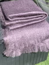 Image of Large Mohair Throw In Heather. UK Woven. Luxuriously Soft And Thick. RRP £145.
