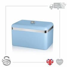 Image of Swan Retro Metal Bread Bin 18L Kitchen Storage Capacity Stainless Steel Chrome