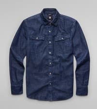 Image of G Star Unisex 3301 Slim Shirt Dark Navy Shirt Overshirt Size Medium (O)