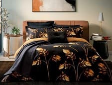 Image of Ted Baker Gilded Floral Black Duvet Cover Set - Includes Pillowcases - Free Post