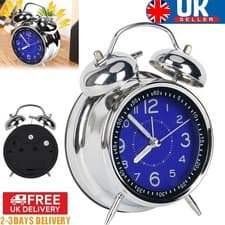 Image of Super Loud Double Bell Alarm Clock With Night Light for Heavy Sleepers Bedside
