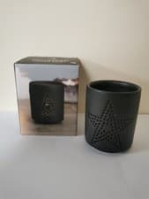 Image of Black Pentagram cut out Tea light holder Gothic / Pagan / Wiccan / Occult