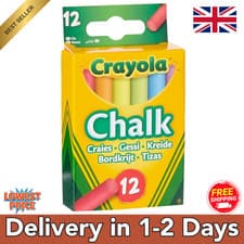 Image of Crayola Anti Dust Coloured Chalk Pack of 12 Assorted Classroom Set