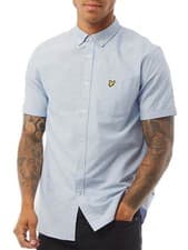 Image of Lyle & Scott Mens Short Sleeve Oxford Shirt Riviera Blue