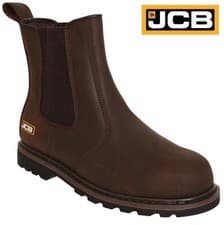 Image of Mens JCB Farley Dealer Work Safety Steel Toe Midsole Ankle Boots Waxy Brown Size