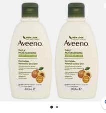 Image of Aveeno Daily Moisturising Body Wash Apricot & Honey Sensitive Skin Pack 2x300ml