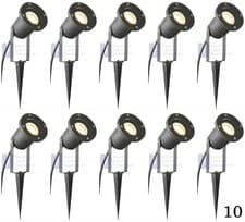 Image of 10 x BLACK GARDEN OUTDOOR IP65 SPIKE SPOT LIGHT GU10 240V LED COMPATIBLE