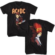 Image of ACDC Ballbreaker Tour Listings 96 Men's T Shirt Locations Rock Band Concert