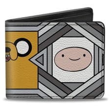 Image of Bi-Fold Wallet Adventure Time Jake Finn and BMO Pose Blocks Grays (US IMPORT)